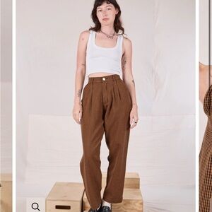Big Bud Press Petite Brown Checkered Trousers